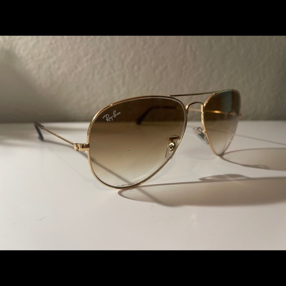 Rayban sunglasses aviator in brown and gold - Picture 3 of 4
